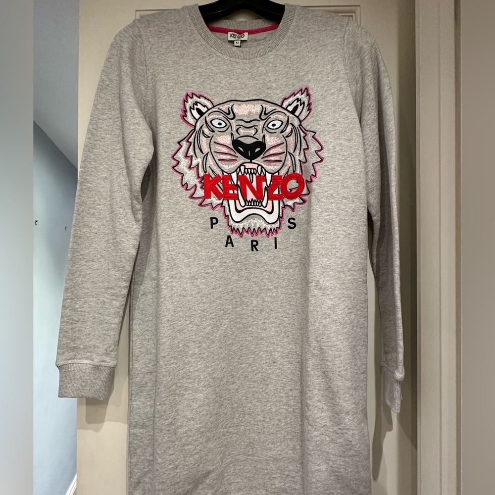 KENZO tiger sweater dress - grey / size xs